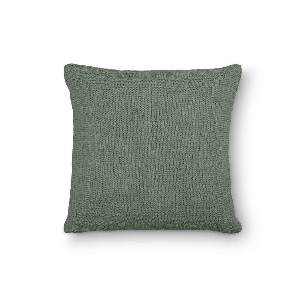 Capa De Almofada Decorativa Tricot Golden Com Zíper Verde Sálvia
