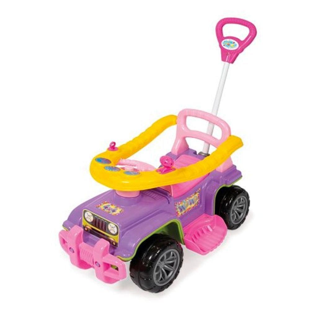 Carrinho De Passeio Jip Jip Rosa Com Empurrador E Buzina Maral