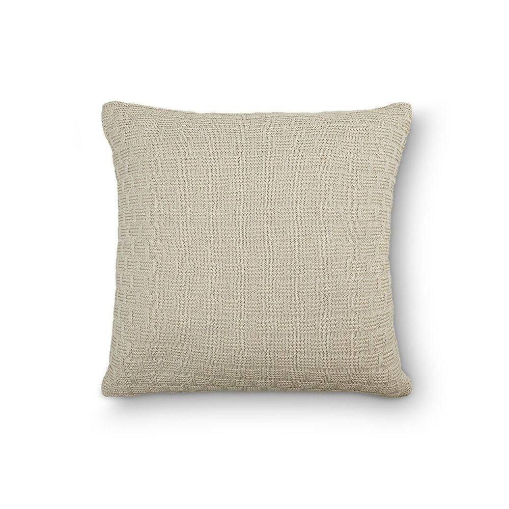 Capa De Almofada Decorativa Tricot Golden Com Zíper Natural