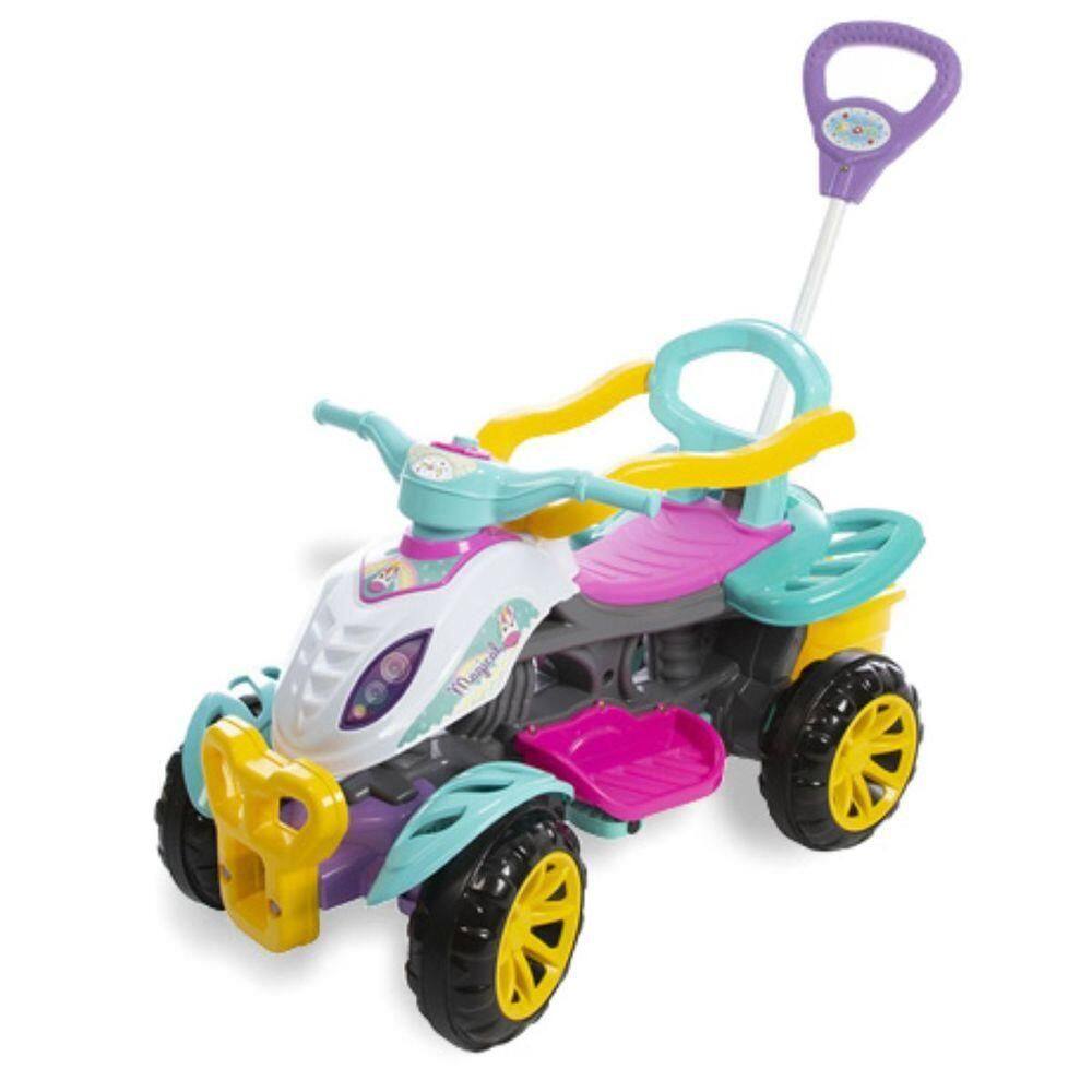 Carrinho De Passeio Infantil Quadriciclo Com Haste E Pedal Menina