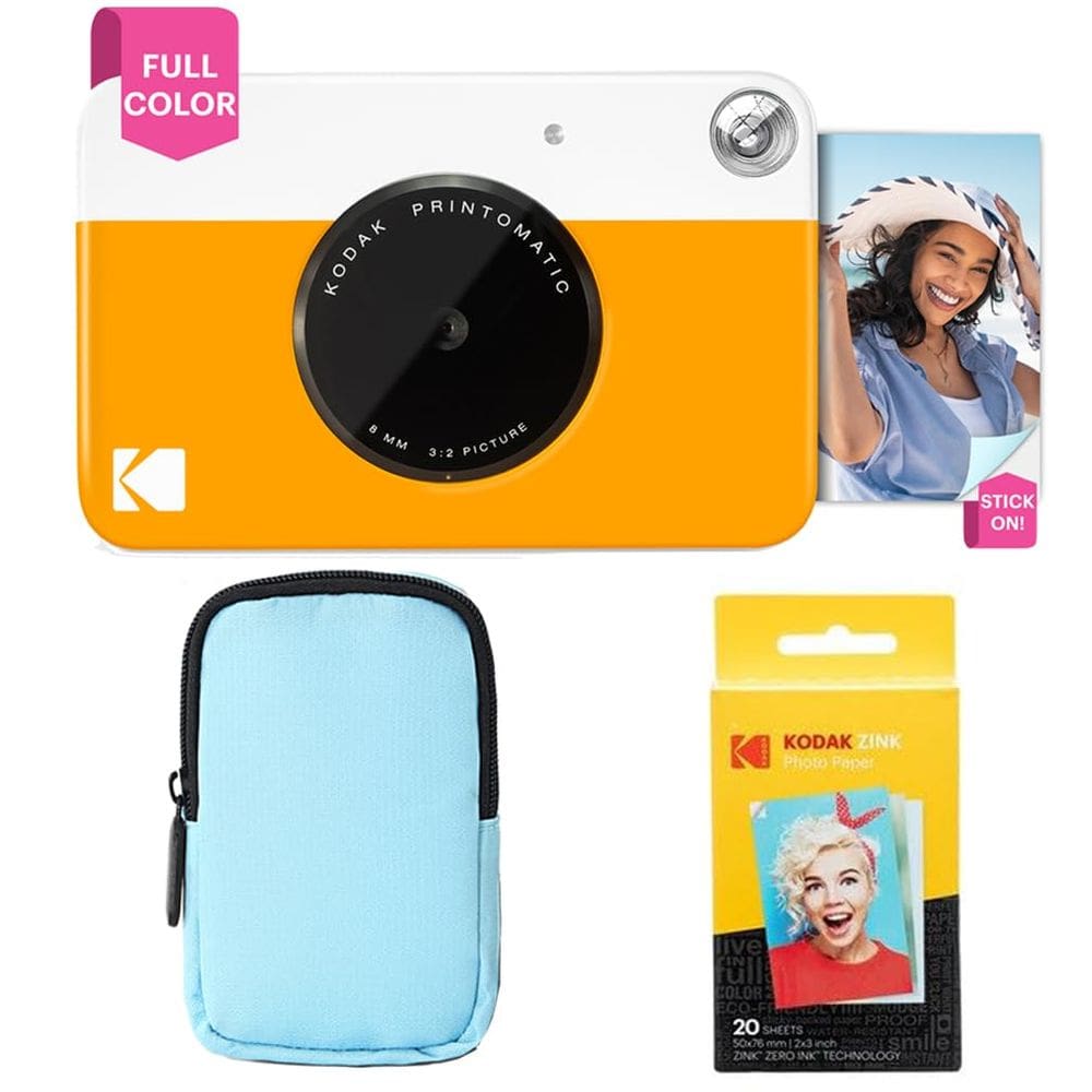 Câmera de impressão instantânea KODAK Printomatic Starter Bundle amarela
