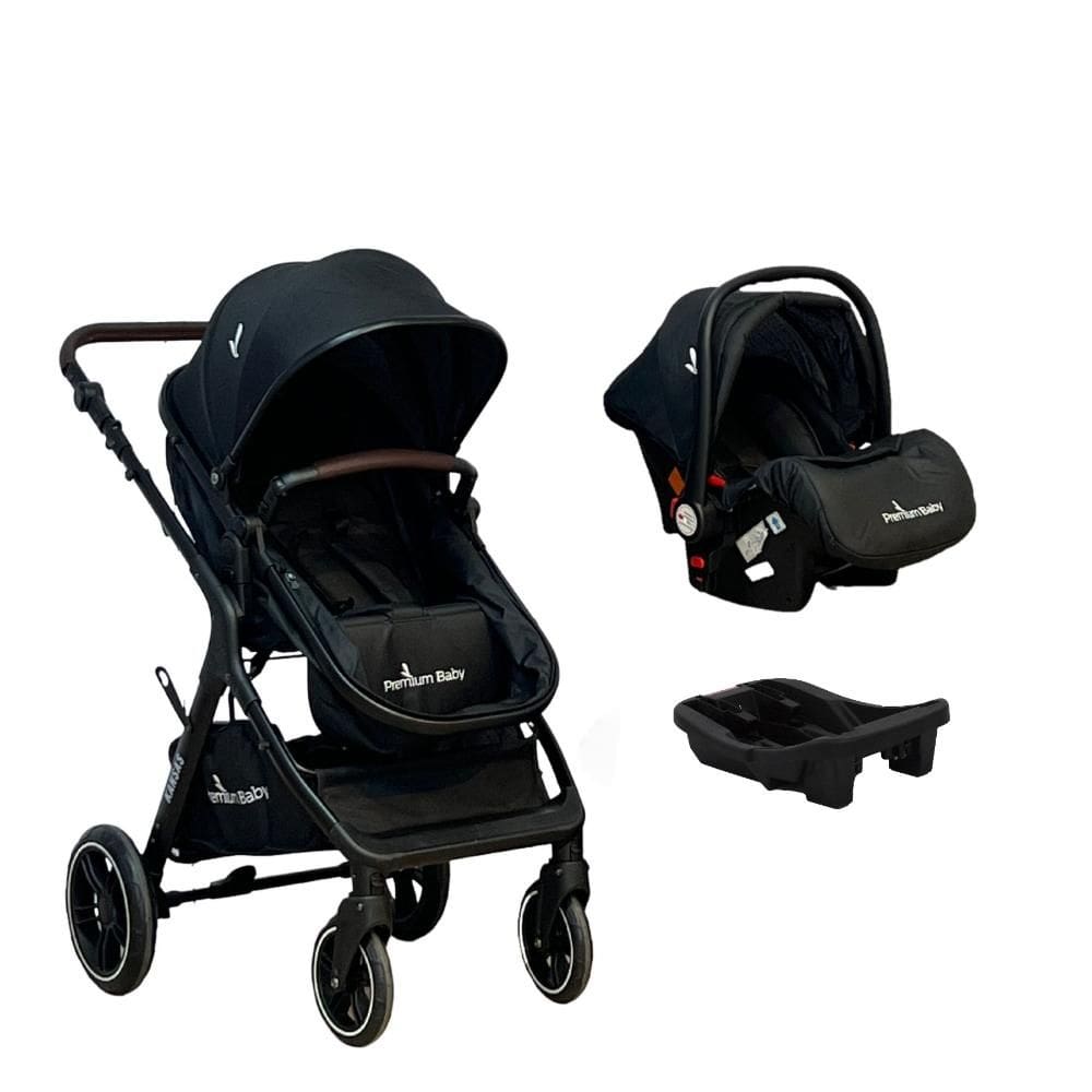 Carrinho Premium Baby Kansas Trio Bebê Conforto e Base Preto