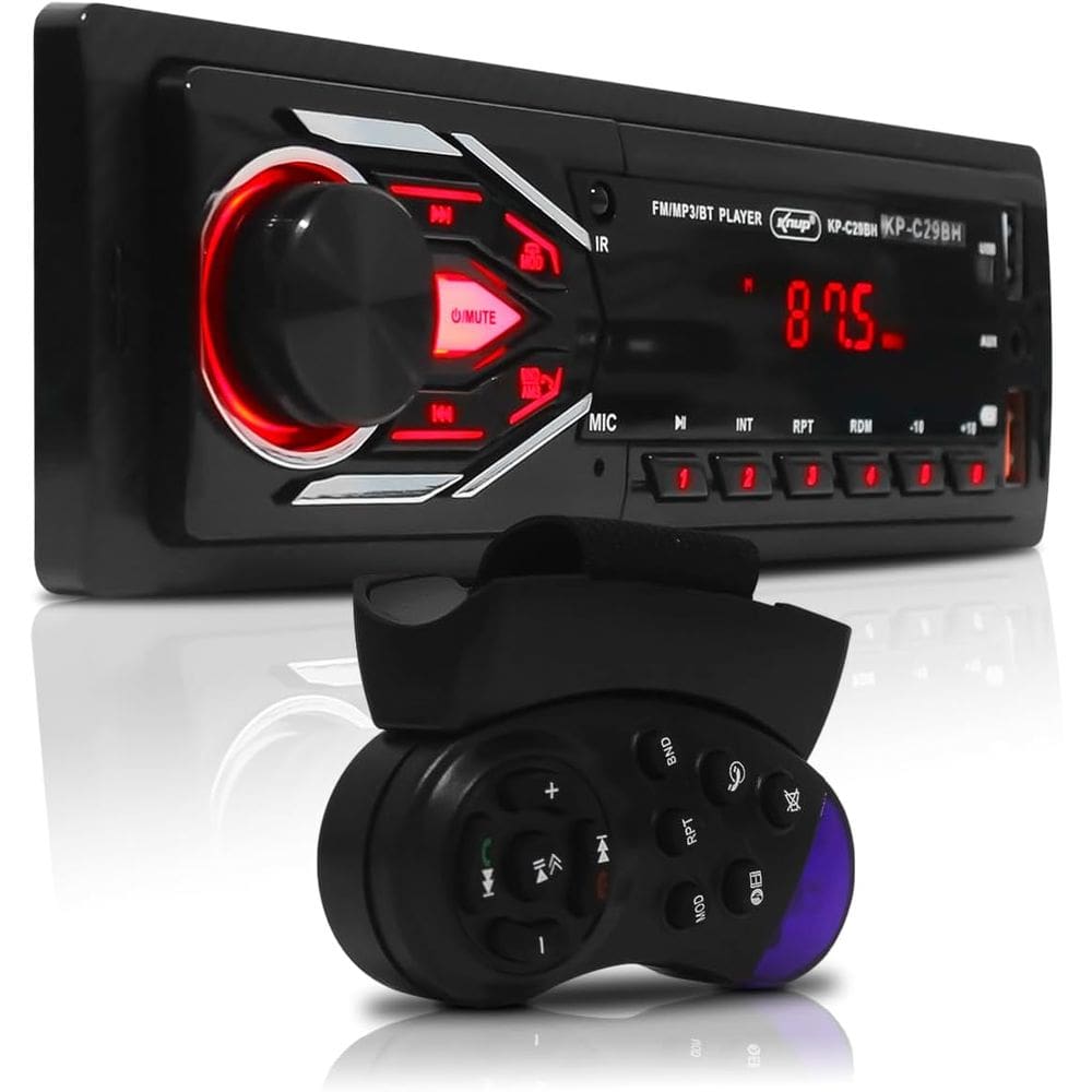 Som Rádio Automotivo Universal Bluetooth KP-c29BH