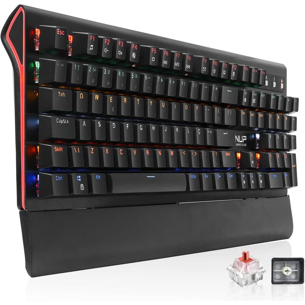 Teclado Mecânico Gamer Switch Red Led Rgb KP-TE121