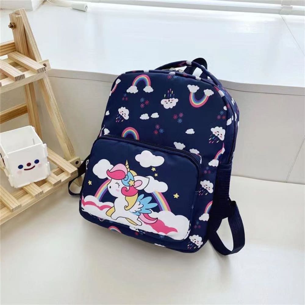 Mochila Infantil Unicórnio- Azul Marinho