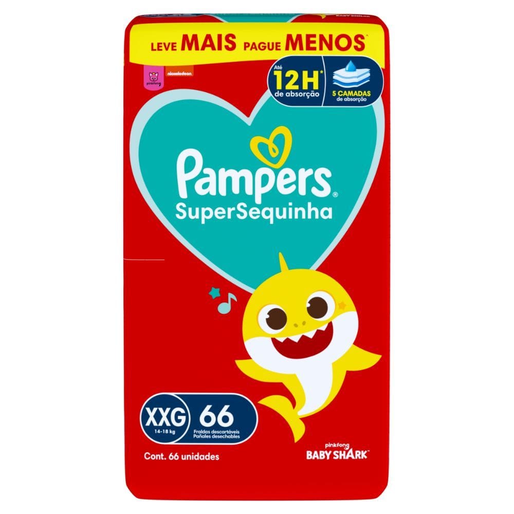 Fralda Pampers Super Sequinha XXG 66 Unidades