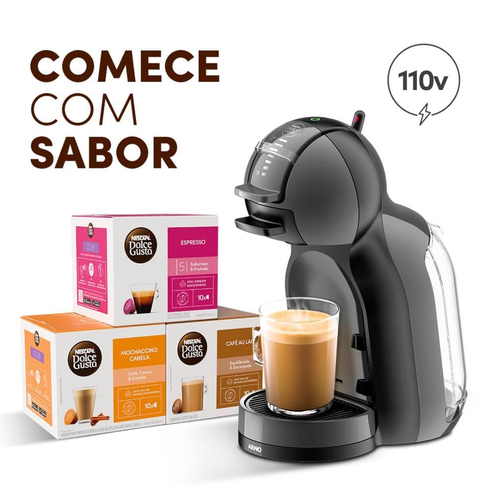 Kit Cafeteira Nescafé Dolce Gusto Mini Me Preta 110V + 30 Cápsulas