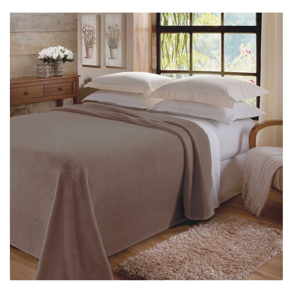Manta Cobertor King Jolitex 2,20 x 2,40 Bronze Taupe Macia Inverno