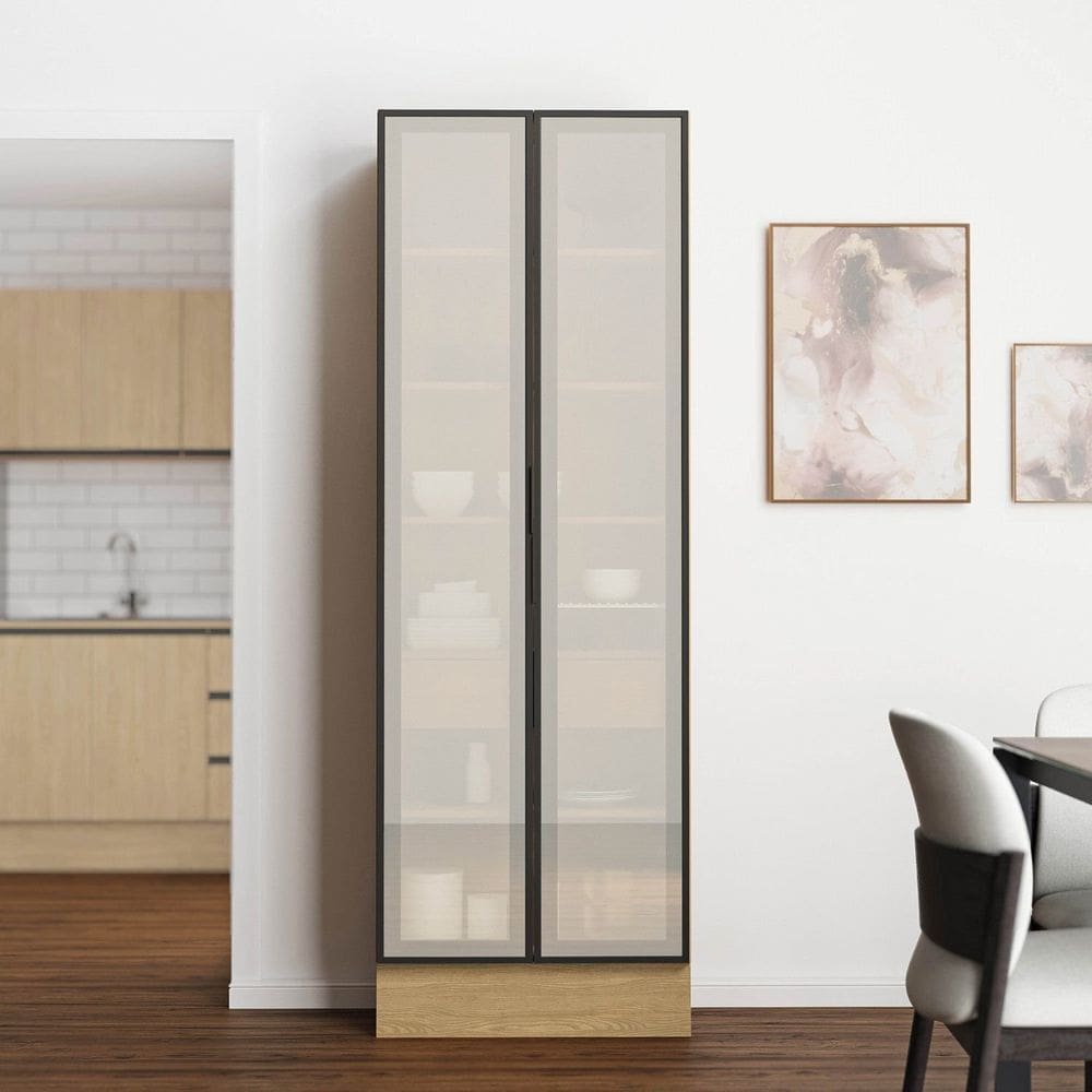 Cristaleira 2 Portas Reflecta 70cm Nara Cabecasa Madeiramadeira Avena