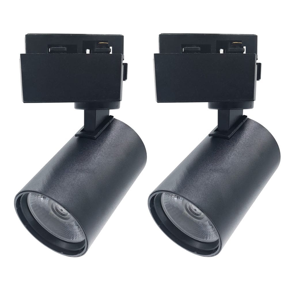 2x Spot Led Trilho Eletrificado Preto 10w Branco Frio 6500k