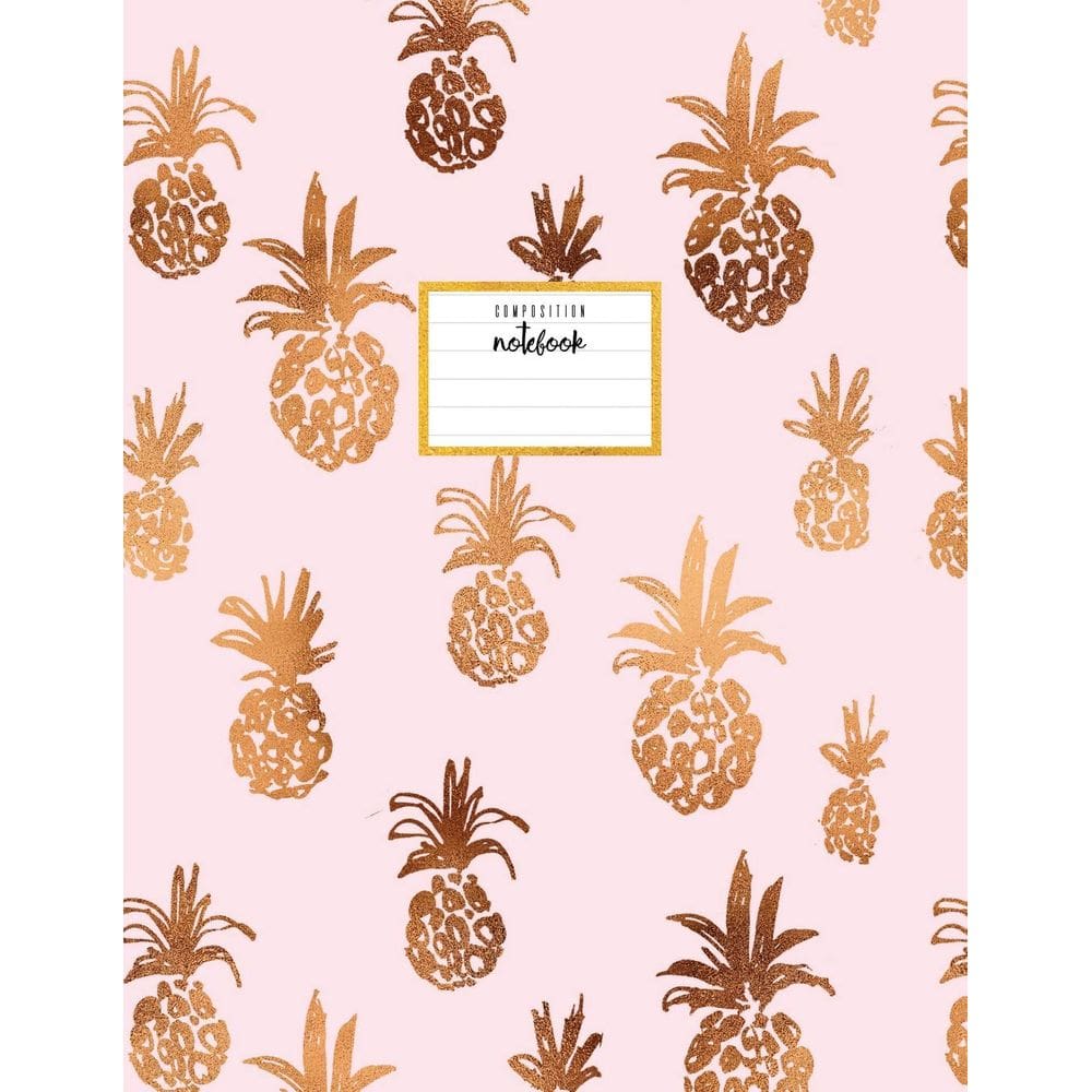 Caderno de composição Genérica Pineapple rosa claro e marrom