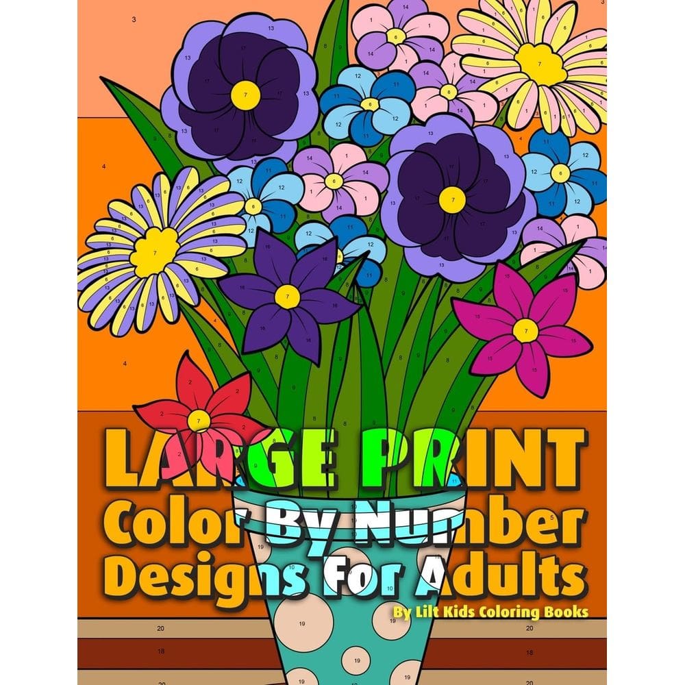 Desenhos de impressão grande Color By Number Book Genérica para adultos