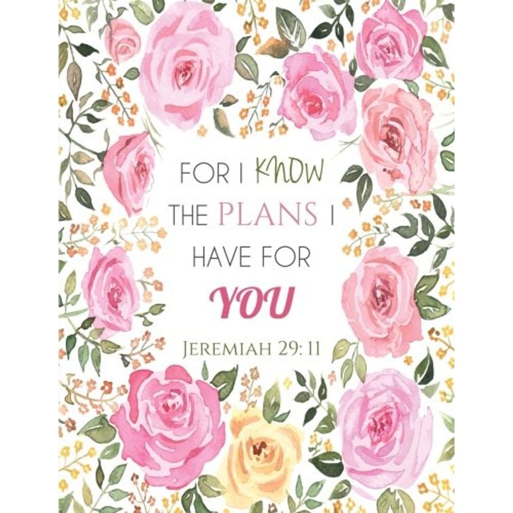 Caderno Genérica Jeremiah 29:11 Floral 21,6x27,9cm