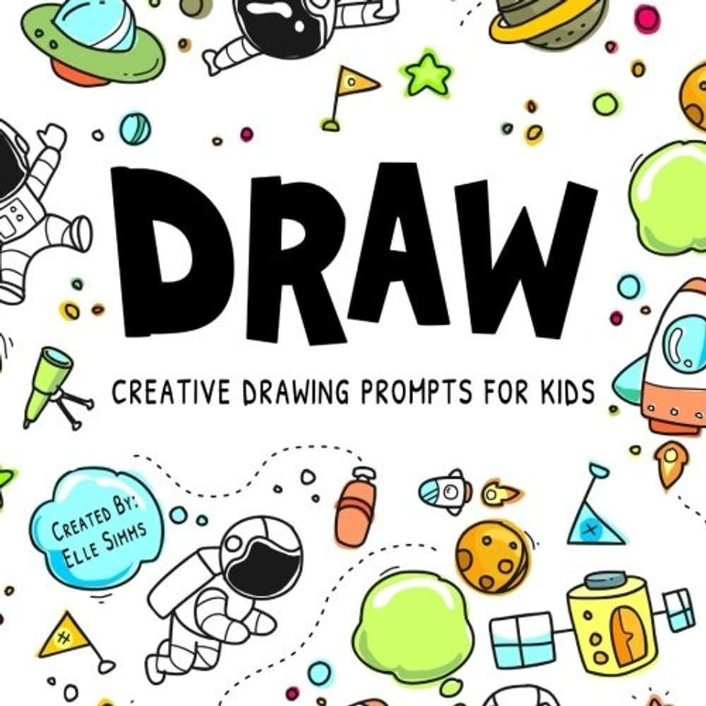 Instruções de desenho criativo do Book DRAW para crianças