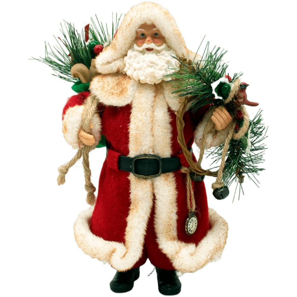 Decoração Papai Noel Tradicional Vintage Colecionável 30cm