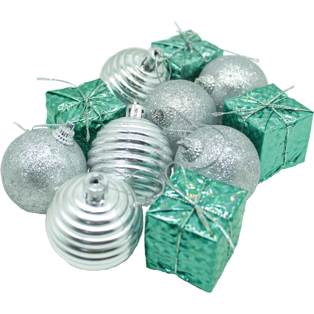 Kit 55 Peças Tubo Natalino Enfeite Árvore Natal Verde 5cm