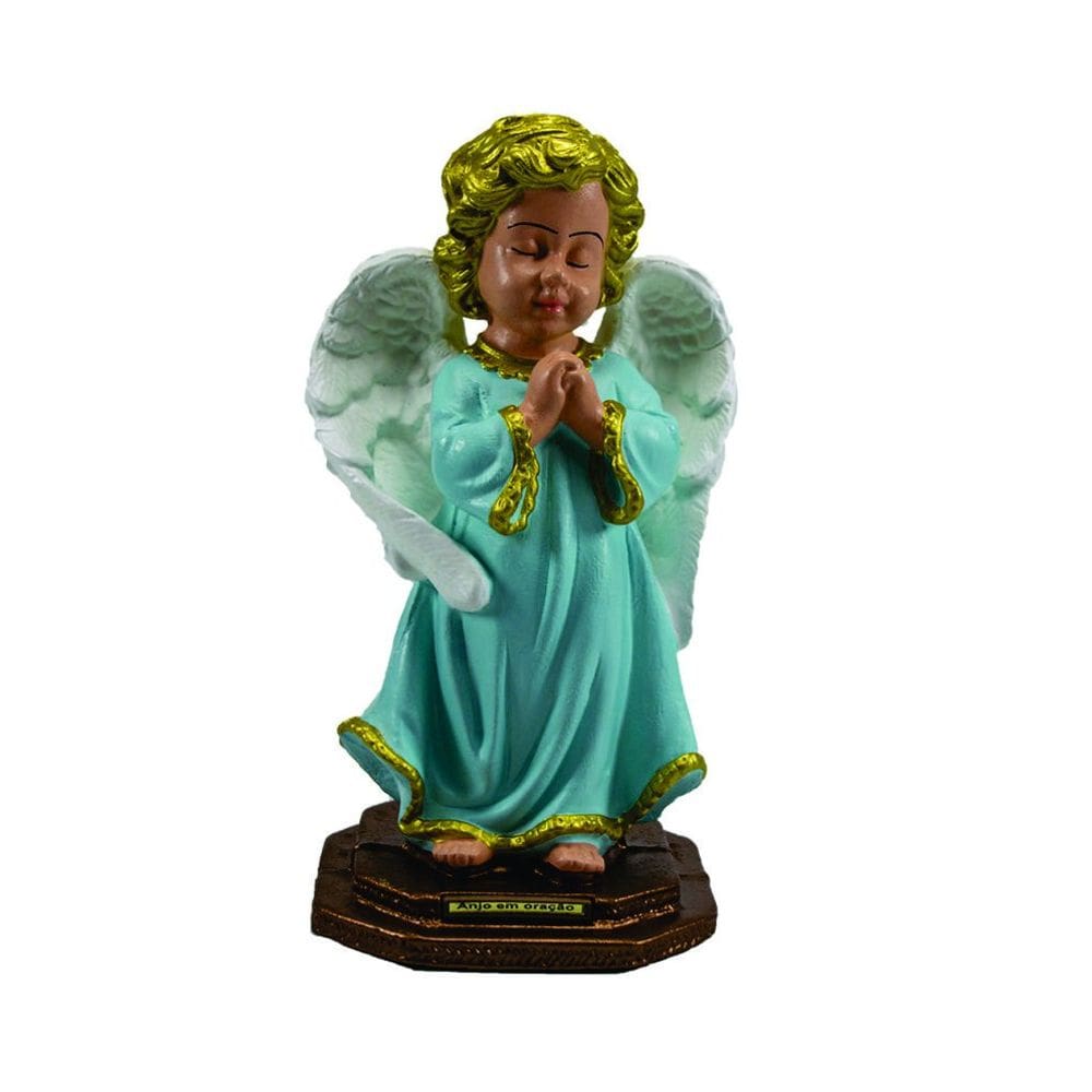 Anjo da Guarda em Oração Azul em Borracha 21cm