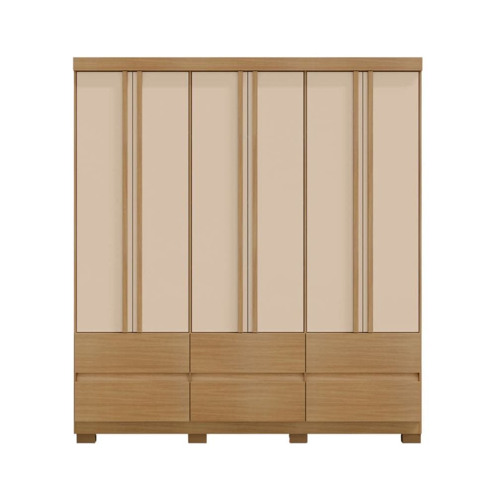 Guarda Roupa Casal Vitória 6 Portas e 6 Gavetas Sem Espelho EdeCasaMoveis