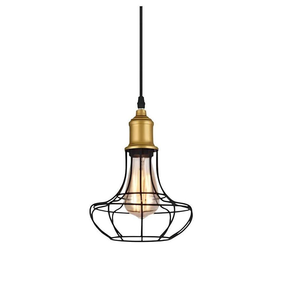 Pendente Taschibra Aço 40w Vintage Preto Lustre De Teto 185