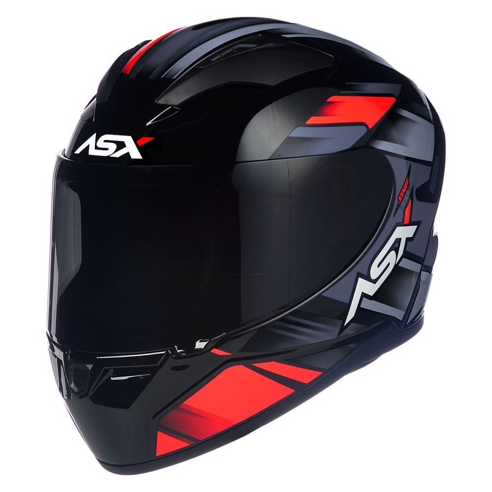 Capacete Asx City Start Cor:Preto/Vermelho/Cinza;Tamanho:56