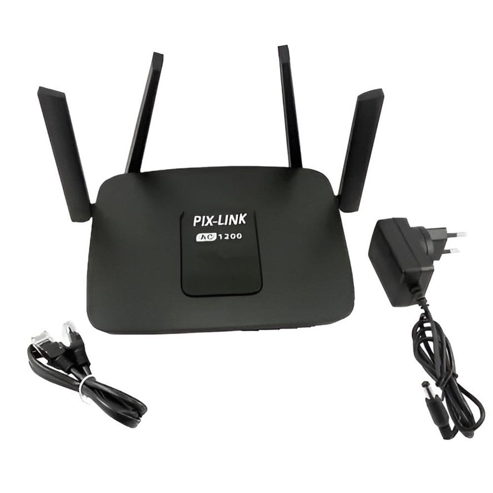 Roteador Wi-fi Wireless-AC 1200Mbps 5G 4 Antenas Pix-Link