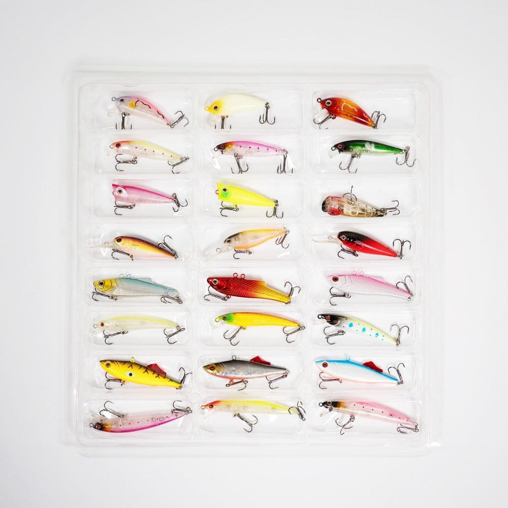 Kit 24 Iscas Artificiais em Formato de Peixe Pesca