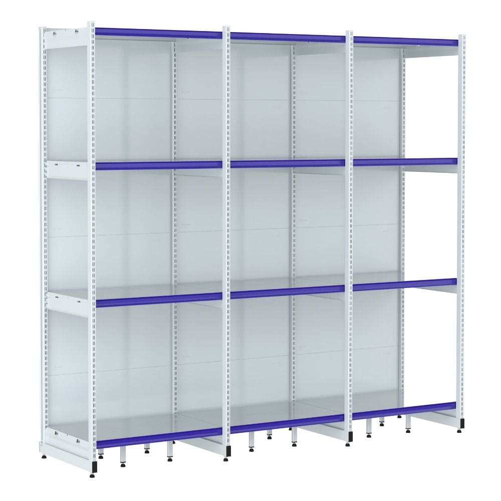 Rack Parede 202 Fit 60 Ate 3 Metros Branco 12 Bandeja Pe Azu