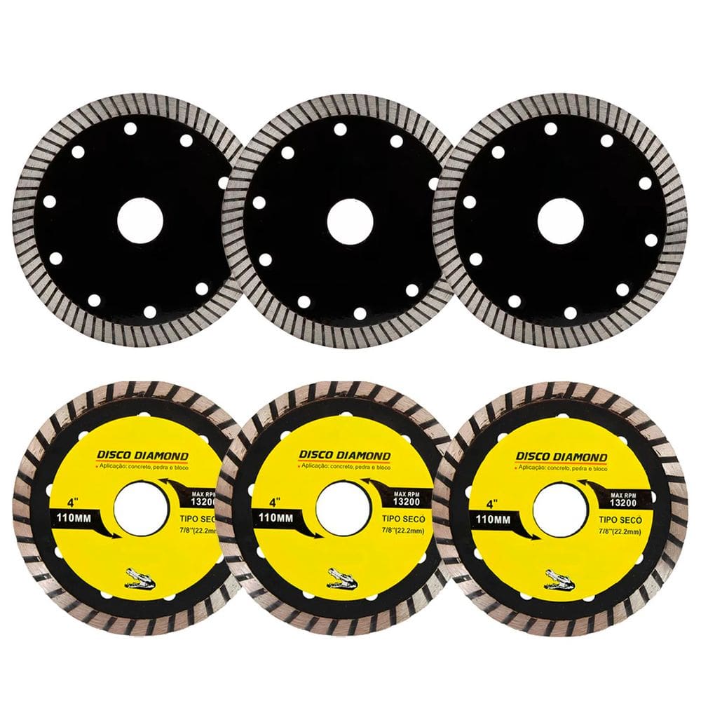 Kit 6 Disco Serra Circular Lâmina 110mm Mármore Concreto