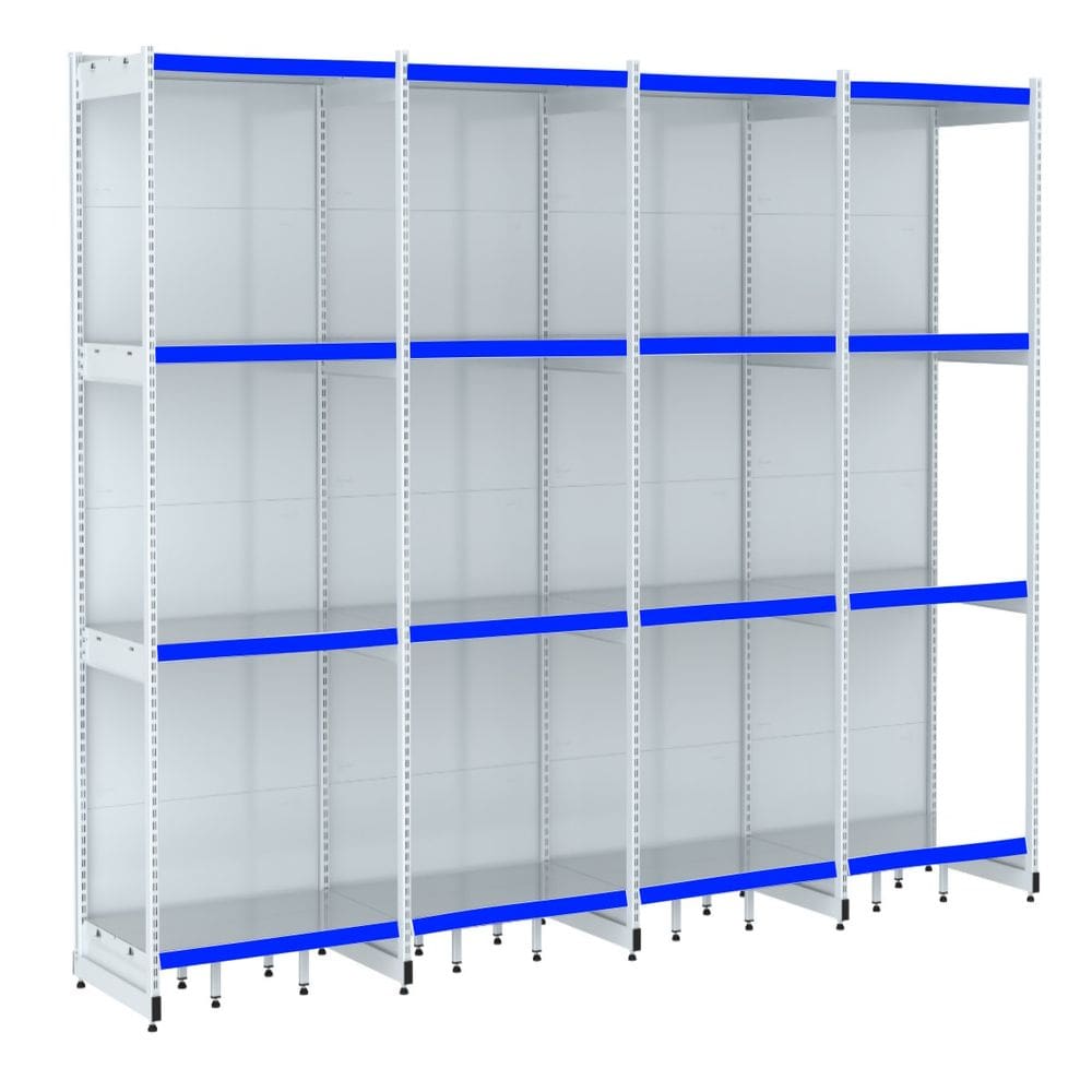 Rack Parede 202 Fit 60 Ate 4 Metros Branco 16 Bandeja Pe Azu