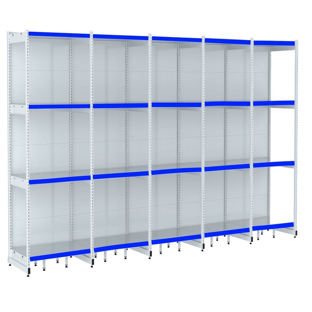 Rack Parede 202 Fit 60 Ate 5 Metros Branco 20 Bandeja Azul