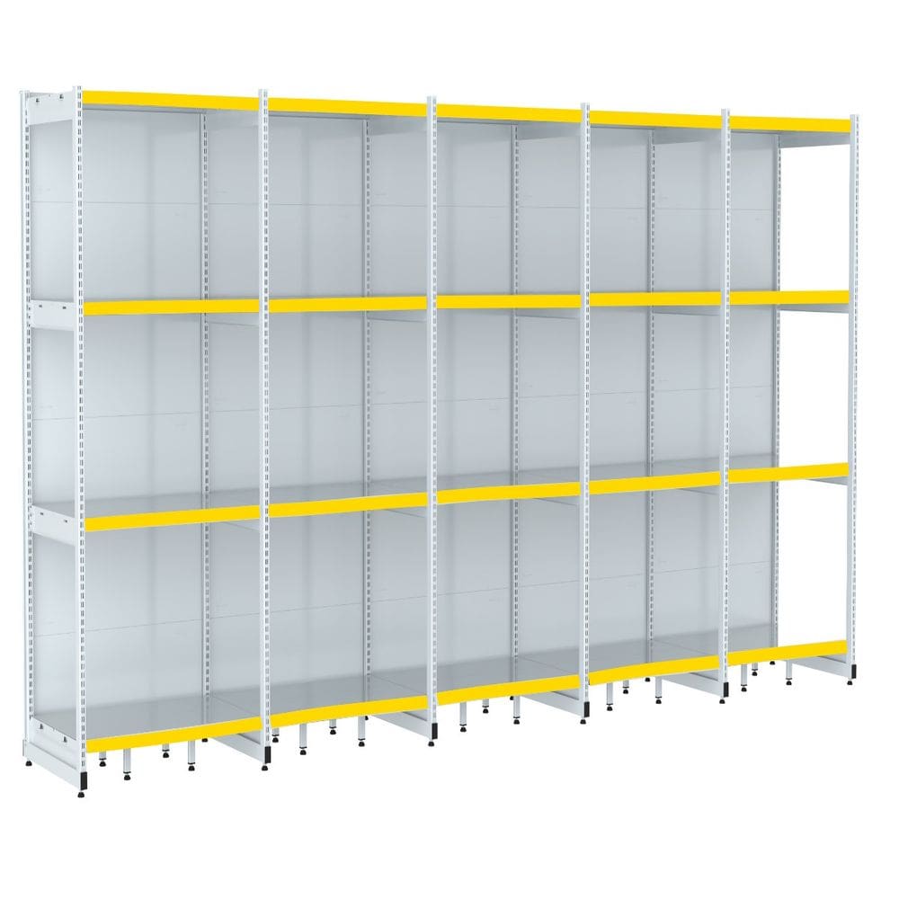 Rack Parede 202 Fit 60 Ate 5 Metros Branco 20 Bandeja Amarel