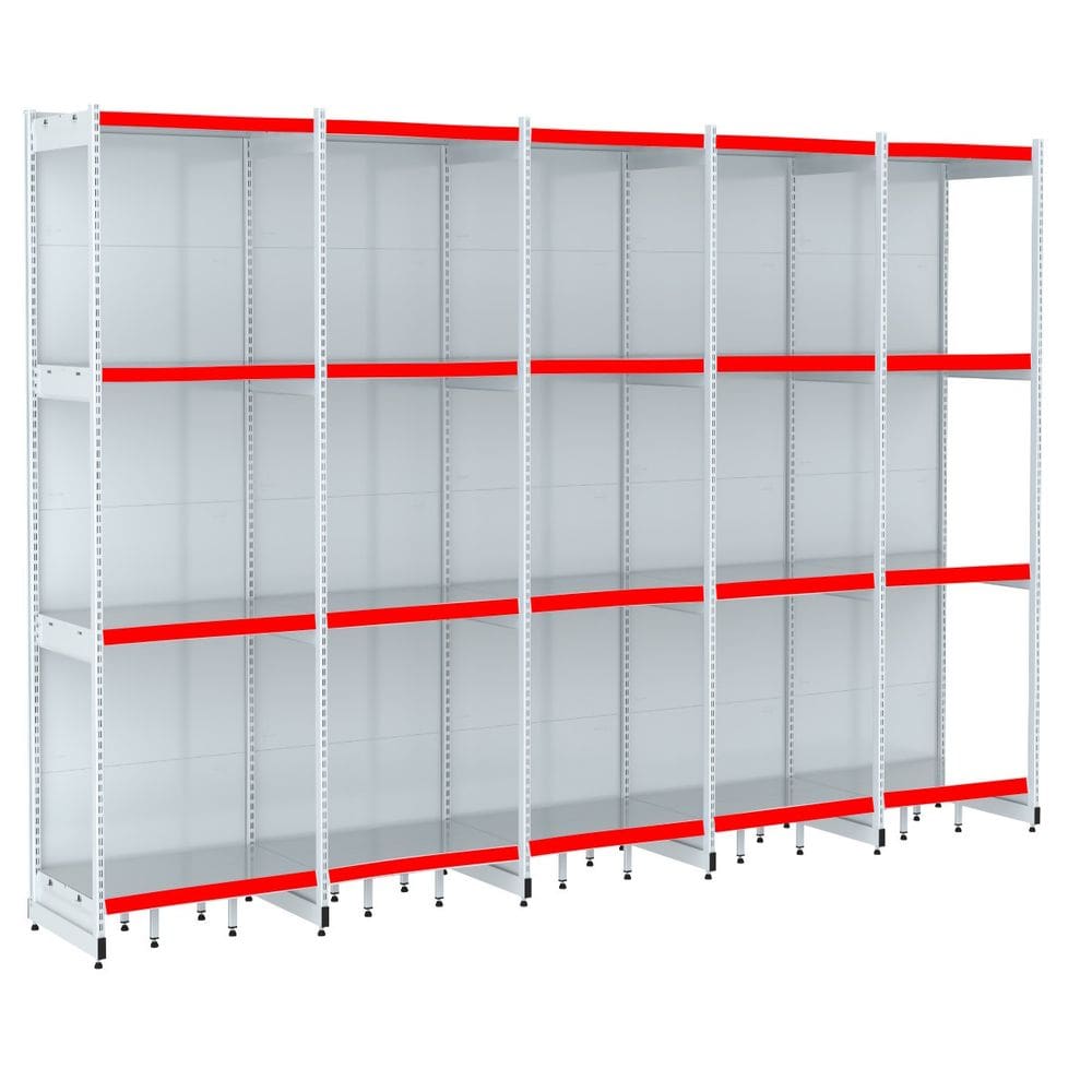 Rack Parede 202 Fit 60 Ate 5 Metros Branco 20 Bandeja Vermel