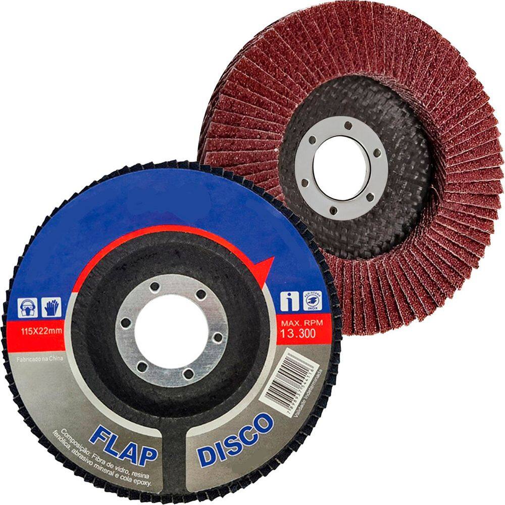 Kit 6 Disco Flap Lixa Profissional De Desbaste Madeira Aço