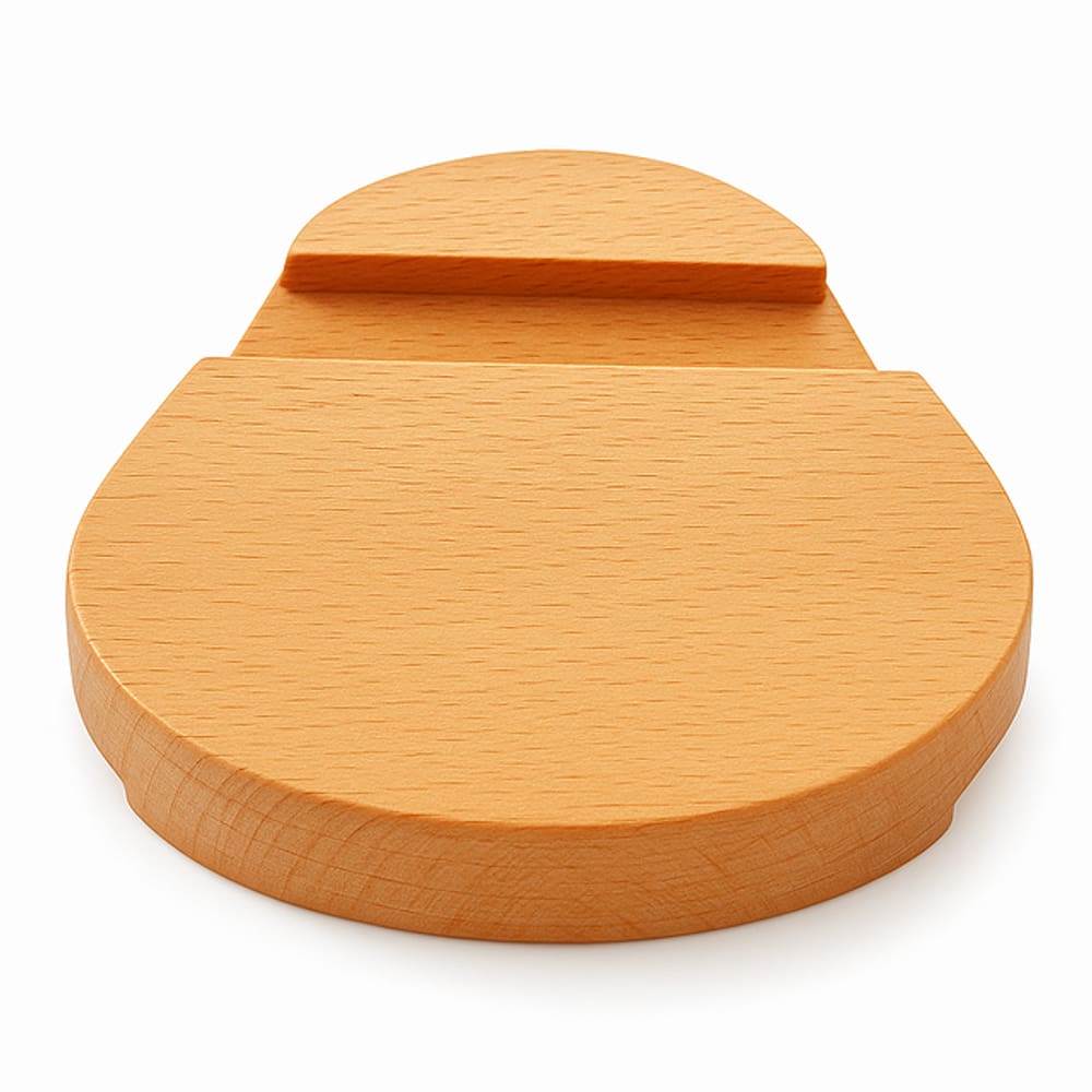 Suporte de Celular em Madeira Natural 2 em 1 – Design Minimalista e Estável para Mesa ou Escritório