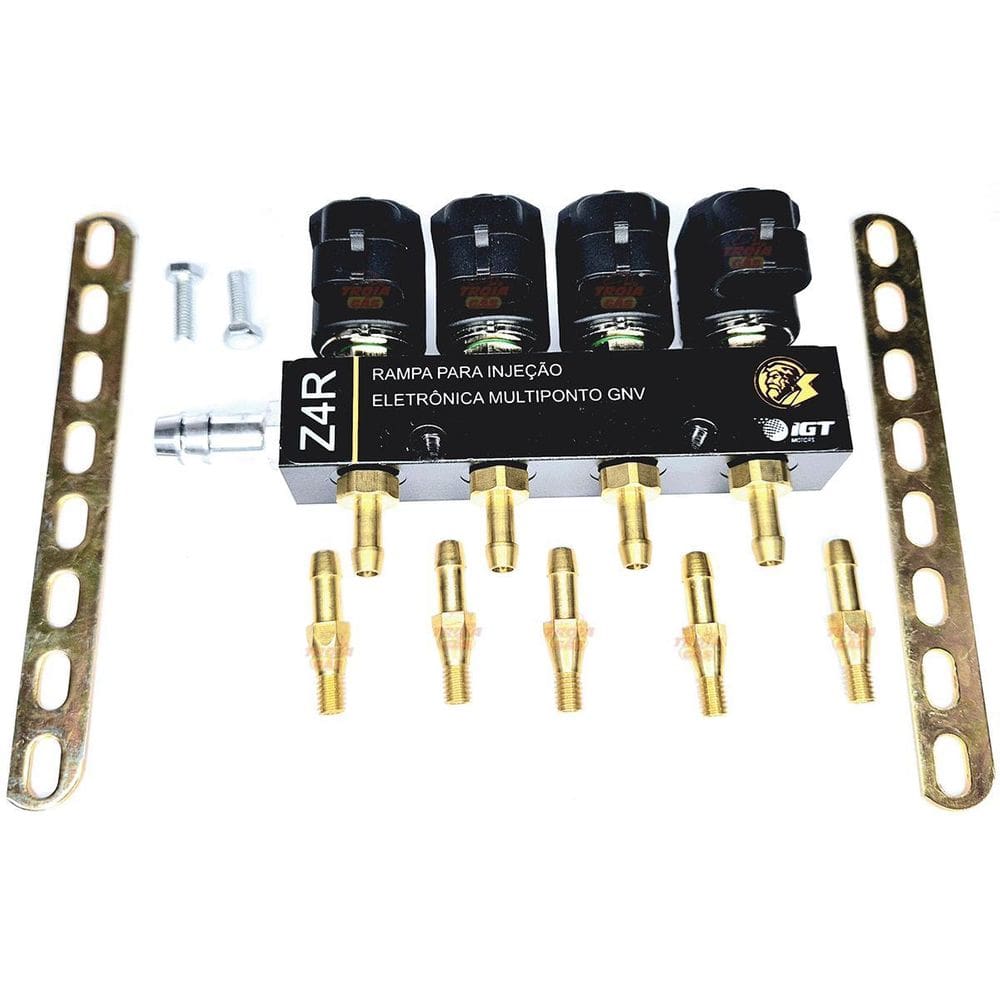 Rampa 4 Bicos Gnv Igt Z4R 5 Geração Flauta 3 Ohms Gas 12Mm