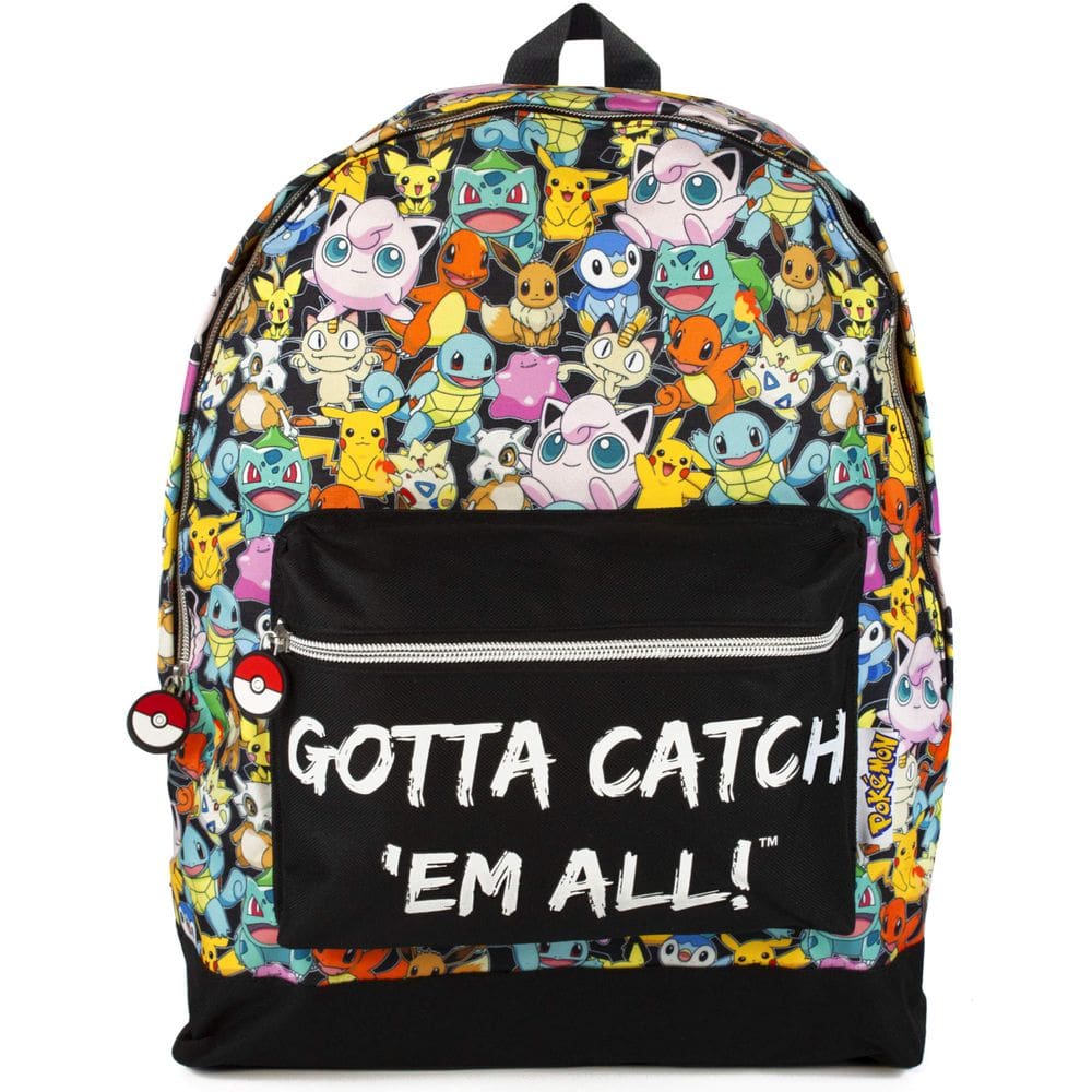 Mochila escolar Vanilla Underground Pokémon Gamer | Alças ajustáveis | Design unissex | Tema dinâmico de Pokémon | Vários bolsos