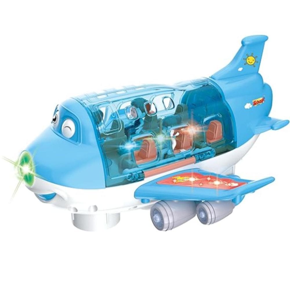Brinquedo Interativo Avião Azul Masculino Educativo Infantil