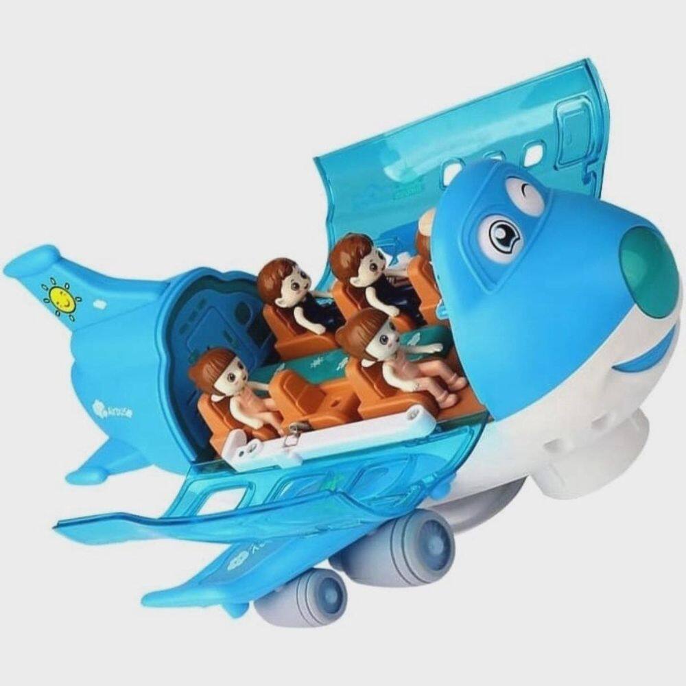 Avião Azul Masculino Infantil Brinquedo Educativo Musical