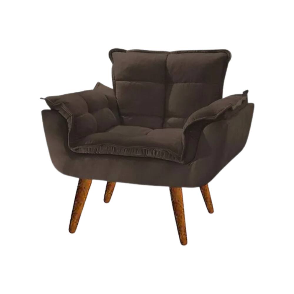 Poltrona Opalla Decorativa Reforçada Recepção Sala De Estar Suede