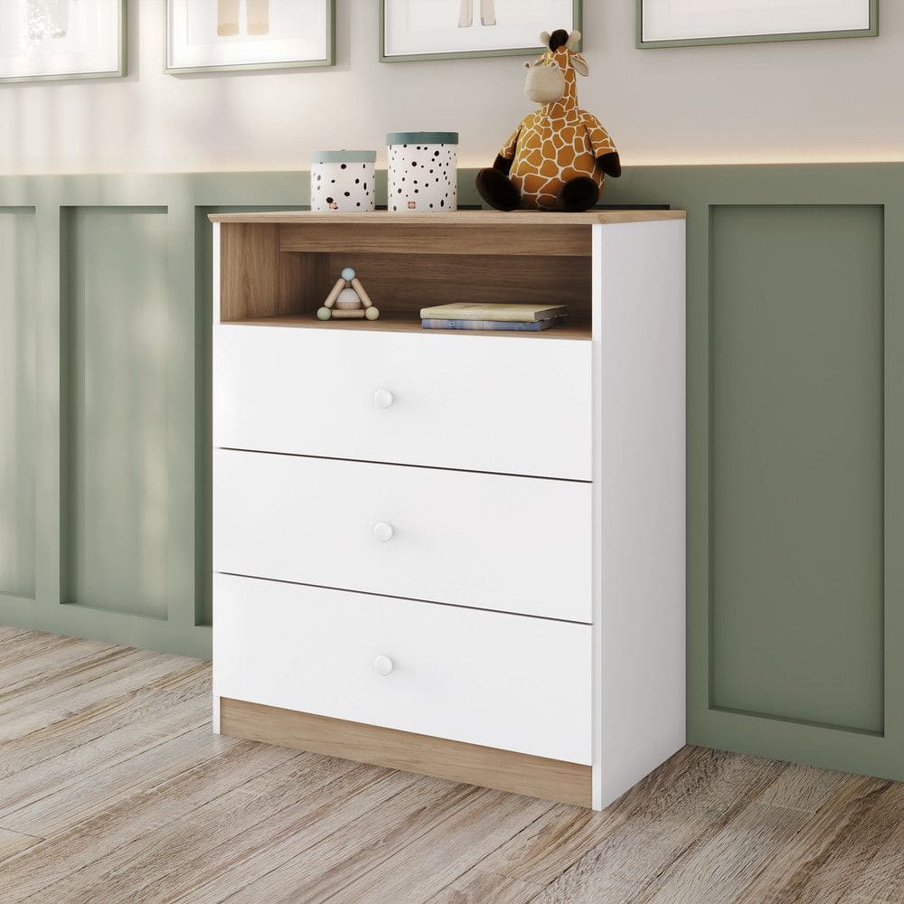Cômoda Magia 3 Gavetas Inclui Nicho para Decoracao