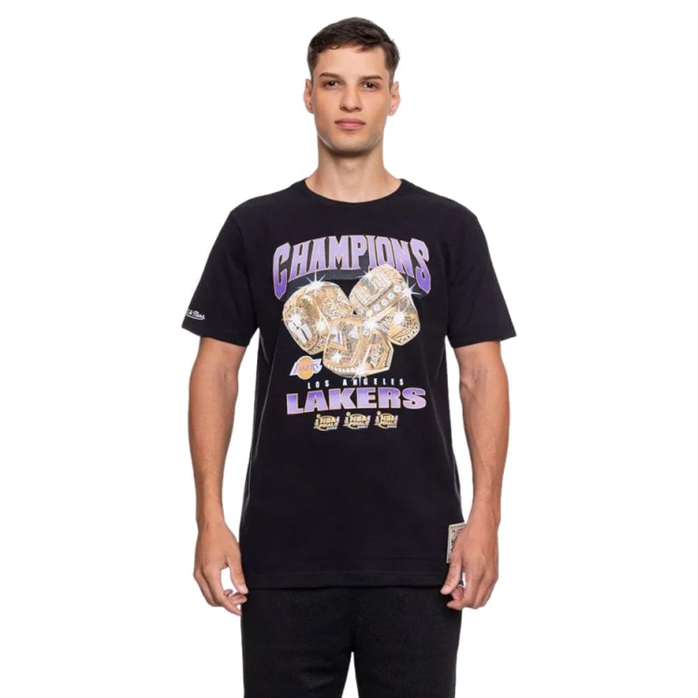 Camiseta Mitchell & Ness Masculina Rings Los Angeles Lakers