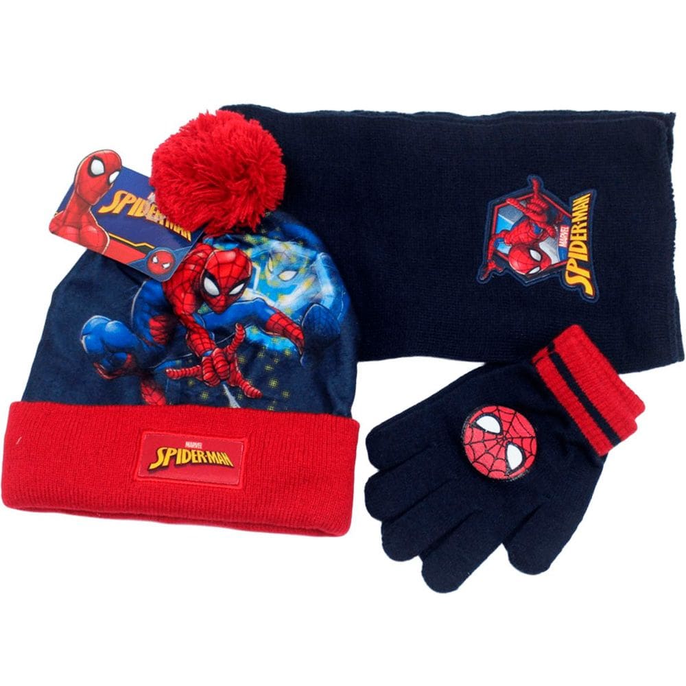 Kit Inverno Infantil Masculino SpiderMan Touca Cachecol Luva