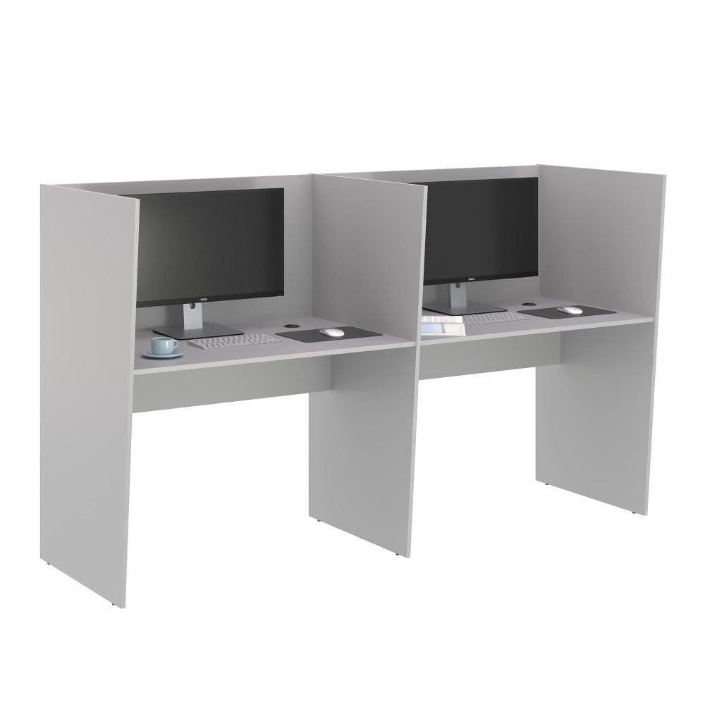 Guiche De Trabalho 2 Lugares Grecia Cinza