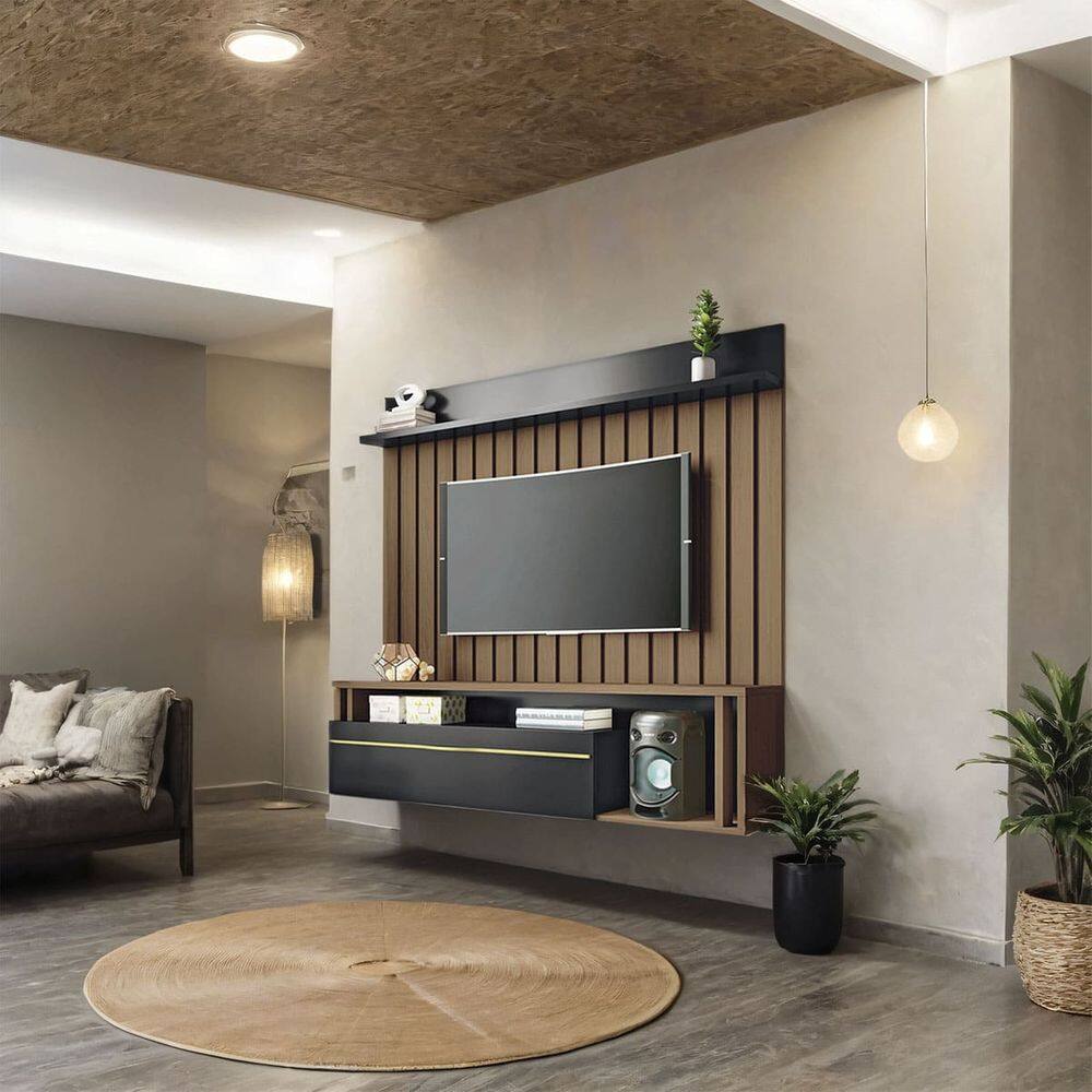 Rack Painel Denver Suspenso Para Tv 55 Polegadas 160x155-EdeCasaMoveis