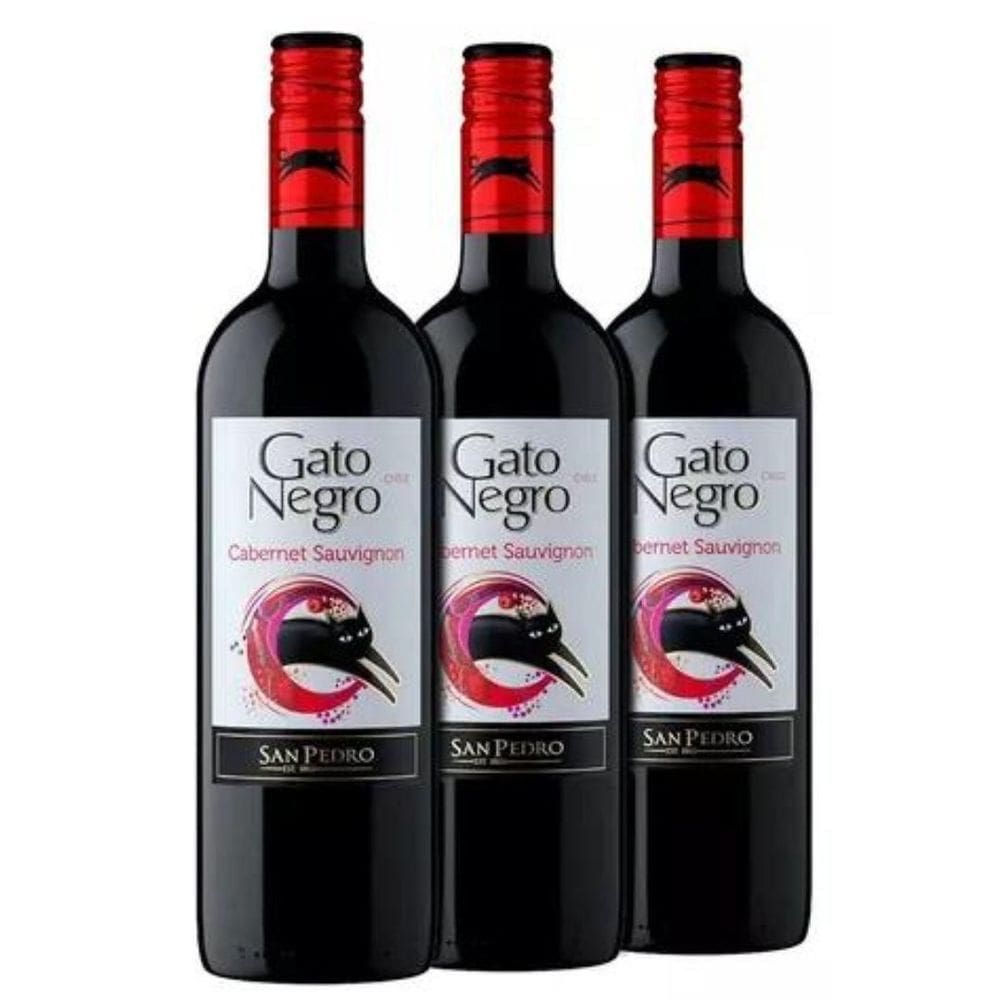 Kit vinho Chileno Gato Negro Cabernet Sauvignon 750ml