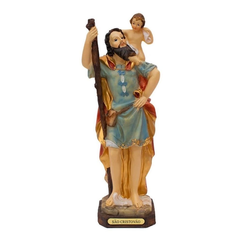 Imagem São Cristóvão 23cm Enfeite Resina