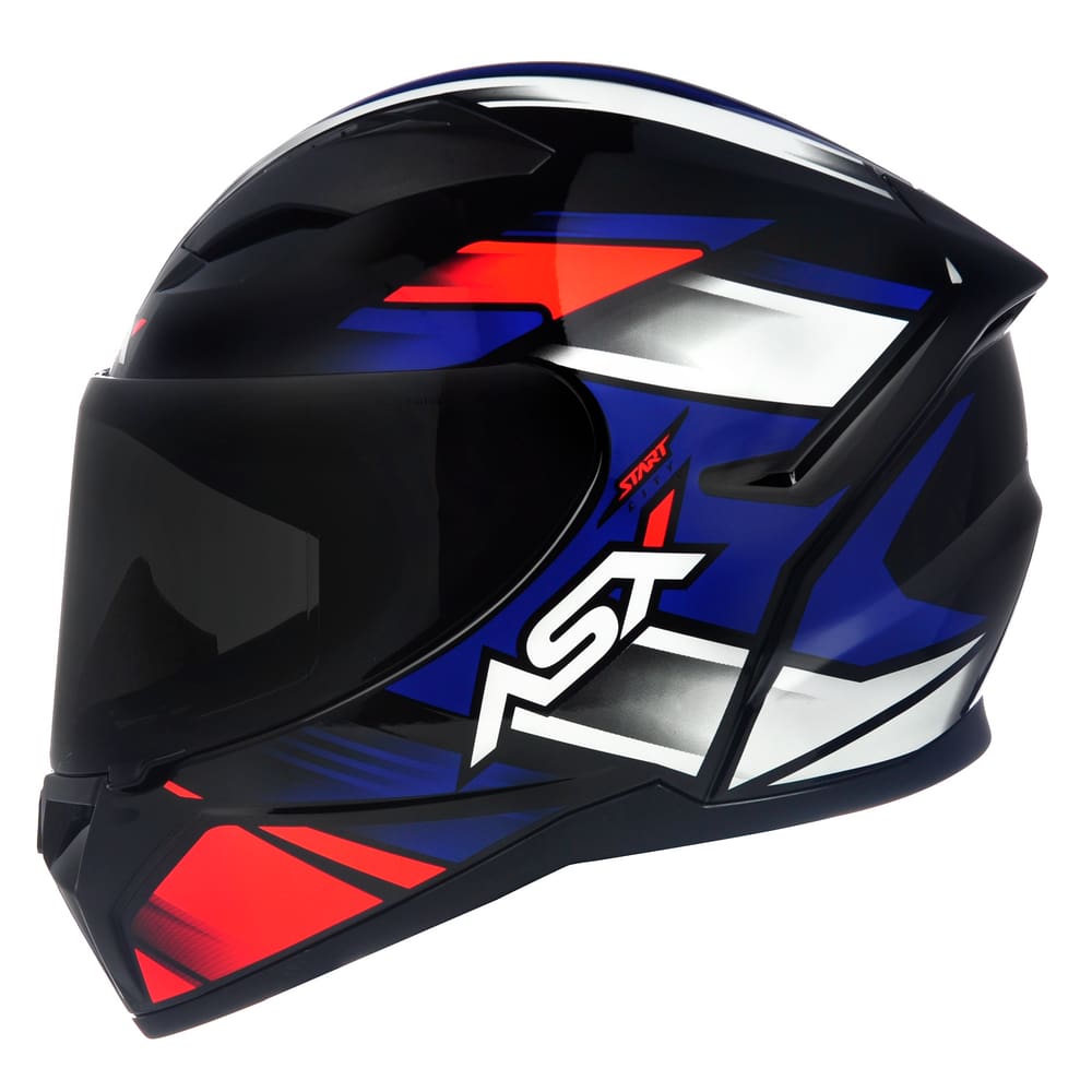Capacete Asx City Start Cor:Preto/Vermelho/Azul;Tamanho:58