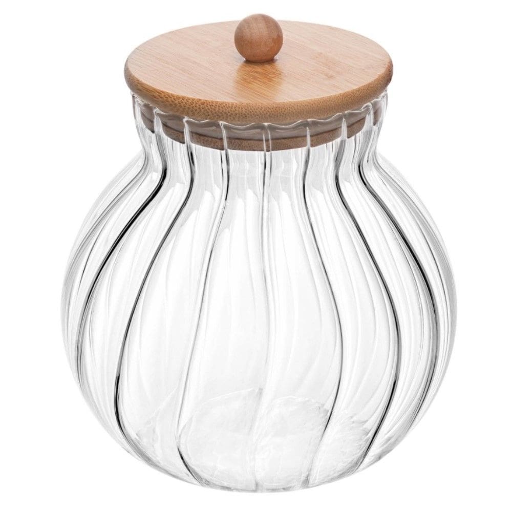 Porta Mantimentos de Vidro 1,5 L com Tampa de Bambu Classic Wolff