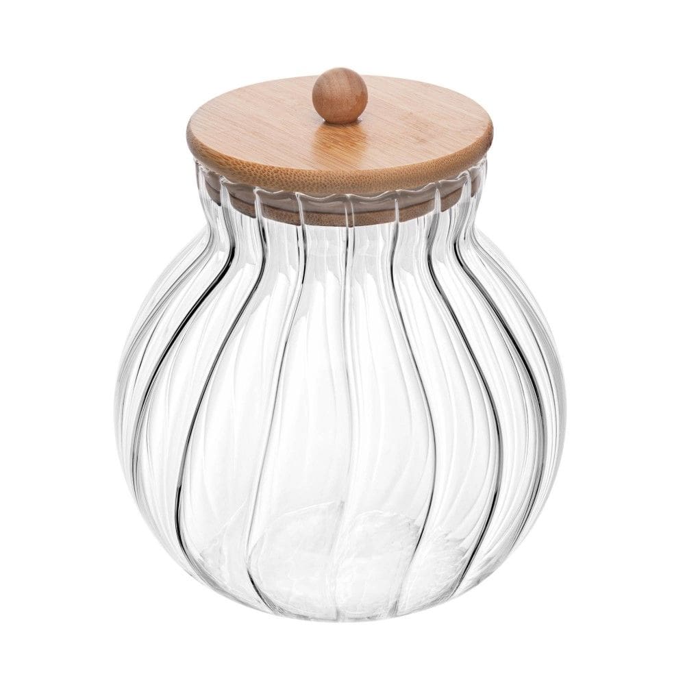 Porta Mantimentos de Vidro 700 ml com Tampa de Bambu Classic Wolff