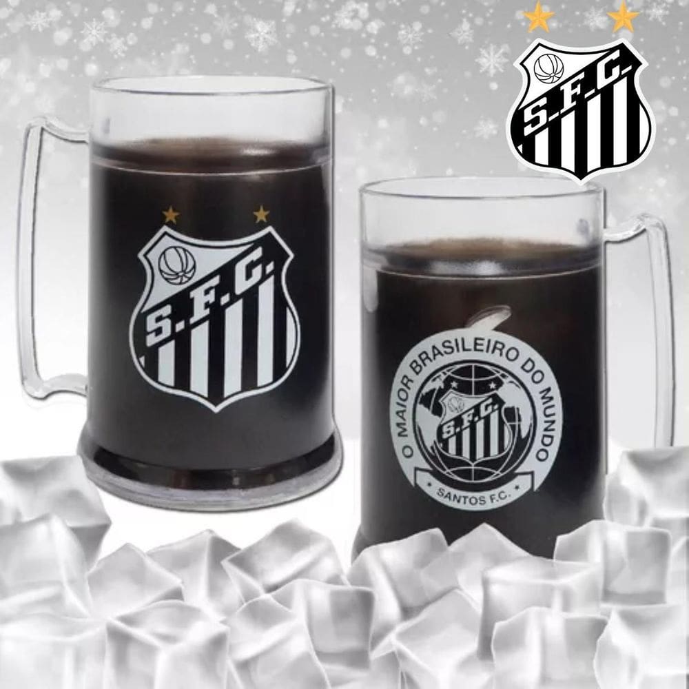 Caneca Oficial Gel Santos Futebol Torcedores Fieis Presente